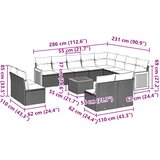  13-dijelni set vrtnih sofa s jastucima poliratan crni | shoptok.hr