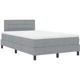  Krevet s kutijom opruge i madracem &amp LED svjetlo siva 120x190 cm tkanina | shoptok.hr