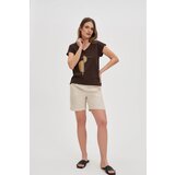 Marisse Brown Cotton T-Shirt | shoptok.hr