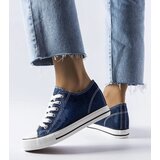 Gemre Navy blue glitter wedge sneakers Crete | shoptok.hr