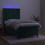  box spring s madracem LED tamnozeleni 90x190 cm baršun | shoptok.hr