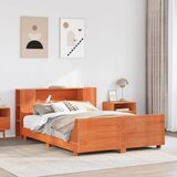 Maison Chic Posteljni okvir - Dvoposteljna postelja - Zakonska postelja brez vzmetnice voščeno rjav 120x190 cm borovina-J13177, (21766721) | Shoptok.si