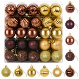  Set božićnih kuglica 100 kom. Smeđa i zlatna 4 cm Polistiren - Smeđa i zlatna | shoptok.hr