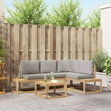  Set vanjskih sofa 4 Komad Bijela i svjetlosiva Poliester | Shoptok.si