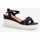 Boto Black Wedge Sandals Esinna | Shoptok.si