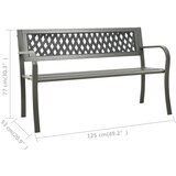  Vrtna klupa 125 cm čelična siva | Eponuda.com