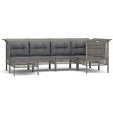 Maison Chic Seti vrtnega pohištva - Vrtna garnitura - Vrtni pohištvo set 6-delna z blazinami siv poli ratan, (21805605) | Shoptok.si