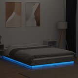  Okvir kreveta s LED svjetlima boja betona 120 x 190 cm drveni | shoptok.hr