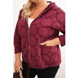 Kesi Włoski Women's Plus Size cotton zip-up sweatshirt burgundy | shoptok.hr