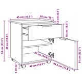  Mobilni ormarić za spise boja hrasta 45 x 38 x 54 cm drveni | shoptok.hr