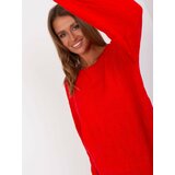 Fashion Hunters Red classic sweater with long sleeves Cene