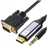 Co2 KABEL VGA - HDMI ADAPTER PRETVORNIK ADAPTER AUDIO FULL HD 60HZ 3M, (21748501)