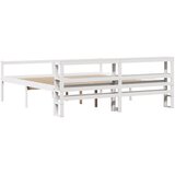  Krevet za starije s uzglavljem bijeli 200x200 cm borovina | shoptok.hr