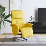 vidaXL fotelj z oporo za noge svetlo rumeno blago | Shoptok.si