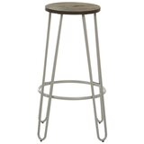 Premier Housewares Siva/u tamnoj prirodnoj boji barska stolica od čvrstog brijesta (visine sjedala 75 cm) District – | shoptok.hr
