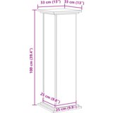 vidaXL Stojalo za rastline Črn hrast 33x33x100 cm Tehnološko obdelan les | Shoptok.si