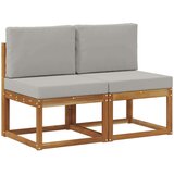  2 Komad Srednja sofa za van Čvrsto drvo akacije Prirodna | shoptok.hr