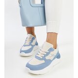 Gemre Beige-blue platform sneakers Nereida | Shoptok.si