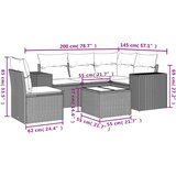  6-dijelni set vrtnih sofa s jastucima crni od poliratana | shoptok.hr