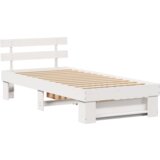 vidaXL Konstrukcija postelje Bela 80 x 200 cm Masivno borovo les | Shoptok.si