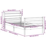 vidaXL Okvir kreveta s uzglavljem 90 x 200 cm od masivne borovine | shoptok.hr