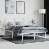  Metalni okvir za krevet s uzglavljem bijeli 120 x 190 cm | Eponuda.ba