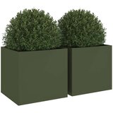  Sadilice 2 kom maslinaste boje 49x47x46 cm hladno valjani čelik | shoptok.hr