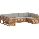  Sekcijska garnitura s jastukom 9 pcs Prirodna i svijetlo siva | shoptok.hr