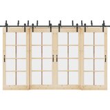 vidaXL Komplet opreme za drsna vrata 183 cm jeklo črne barve Cene