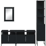  4-dijelni set kupaonskog namještaja crni od konstruiranog drva | shoptok.hr