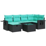 vidaXL Vrtna garnitura - 7-dijelni set vrtnih sofa od poliratana s jastucima crni - Crna sa spremištem 5 | shoptok.hr