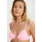 Trendyol Pink Textured Bikini Top Cene