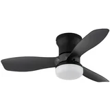 03669 - Prigušiva stropni ventilator IRWIN LED/15W/230V 2700-6500K crna+daljinski upravljač
