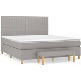 Maison Chic Box spring postelja - Vzmetna postelja z vzmetnico svetlo siva 160x200 cm žamet SL13315, (21904645) | Shoptok.si