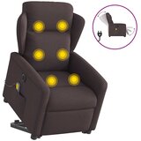  Električni masažni naslonjač na podizanje od tkanine tamnosmeđi | shoptok.hr