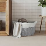  Košara za pohranu sivo-bijela Ø 40 x 25 cm pamučna | Eponuda.com
