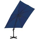  Previsni senčnik z aluminijastim drogom 3x3 m sinje moder | Shoptok.si