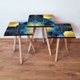 Hanah home 3Shp160 - navy blue navy bluebluegold nesting table (3 pieces) | ePonuda.com