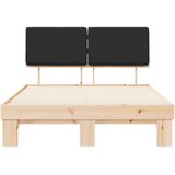  Krevetni okvir s tapiciranim uzglavljem Crna 135 x 190 cm | shoptok.hr