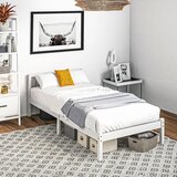  Okvir za jednokrevetni krevet uzglavlje i letvičasta podnica 26 cm prostora ispod kreveta borovina 208x96x70 cm bijela | shoptok.hr