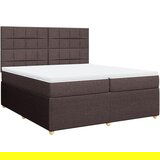 vidaXL Krevet s oprugama i madracem tamnosmeđi 200x200 cm od tkanine | shoptok.hr