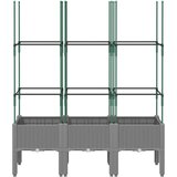  Vrtna sadilica s rešetkom svjetlosiva 120 x 40 x 142,5 cm PP | Eponuda.com