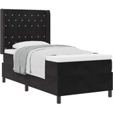 Box spring krevet s madracem Crna 100 x 200 cm Baršun - Crna 100 x 200 cm Kristal s dugmadima | shoptok.hr