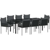  Vrtni set za objed 9 kom. Crna i Siva PE ratan | shoptok.hr