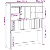  Uzglavlje sa spremištem bijeli 75 cm od masive borovine | shoptok.hr
