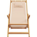  Sklopiva stolica za plažu bež od drva eukaliptusa i tkanine | Eponuda.ba