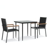  3-dijelni vrtni blagovaonski set crni od tekstilena i čelika | Eponuda.com