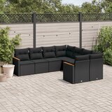 vidaXL 8-dijelni set vrtnih sofa od poliratana s jastucima crni | shoptok.hr