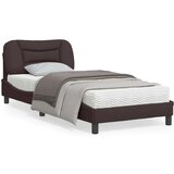  Okvir kreveta s LED svjetlima tamnosmeđi 90 x 190 cm od tkanine | shoptok.hr