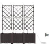  Vrtna saksija 3 pcs Smeđa 120 x 40 x 142 cm Plastika | shoptok.hr